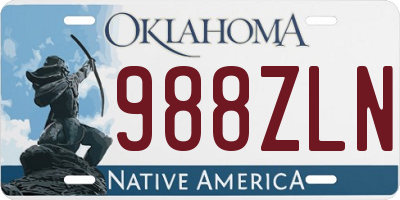 OK license plate 988ZLN