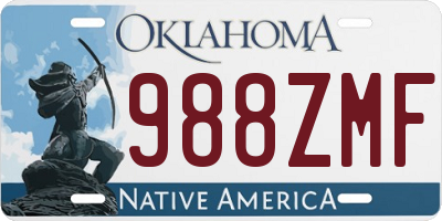 OK license plate 988ZMF