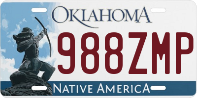 OK license plate 988ZMP