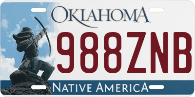 OK license plate 988ZNB