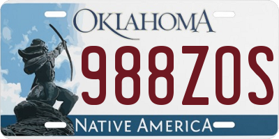 OK license plate 988ZOS