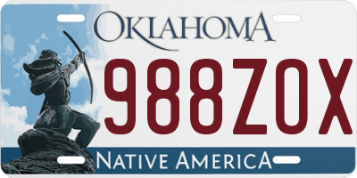 OK license plate 988ZOX