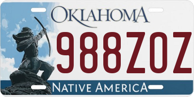 OK license plate 988ZOZ