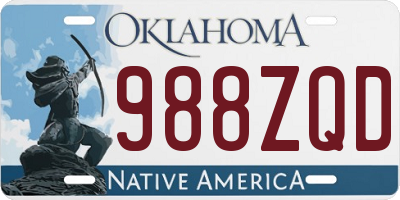 OK license plate 988ZQD