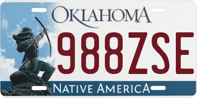 OK license plate 988ZSE