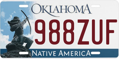 OK license plate 988ZUF