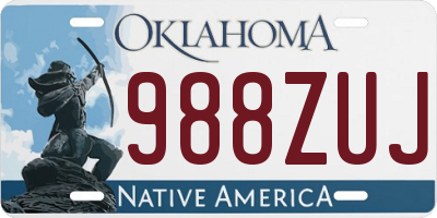 OK license plate 988ZUJ