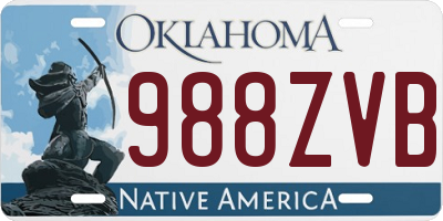 OK license plate 988ZVB