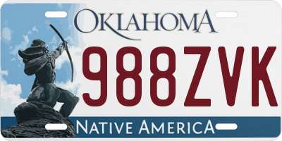 OK license plate 988ZVK