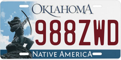 OK license plate 988ZWD