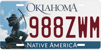 OK license plate 988ZWM