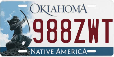 OK license plate 988ZWT