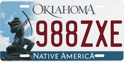 OK license plate 988ZXE