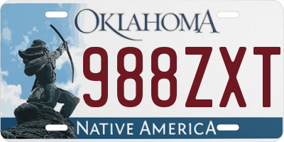 OK license plate 988ZXT
