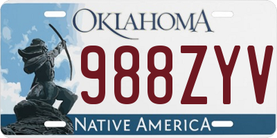 OK license plate 988ZYV