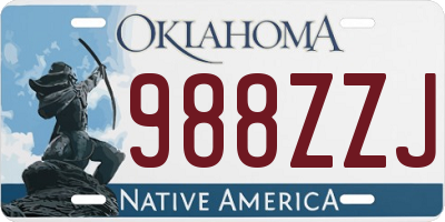 OK license plate 988ZZJ