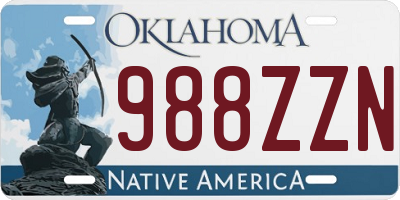 OK license plate 988ZZN
