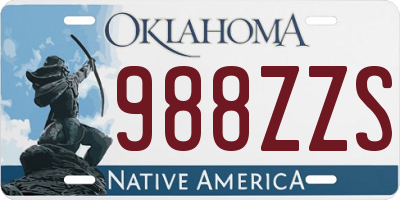 OK license plate 988ZZS