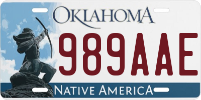 OK license plate 989AAE