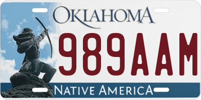 OK license plate 989AAM