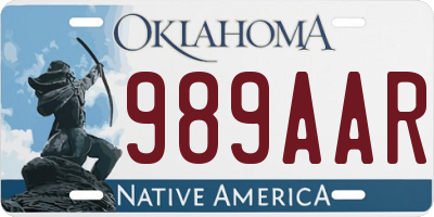 OK license plate 989AAR