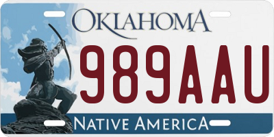 OK license plate 989AAU