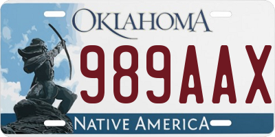 OK license plate 989AAX