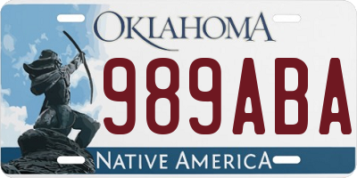 OK license plate 989ABA