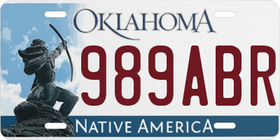 OK license plate 989ABR