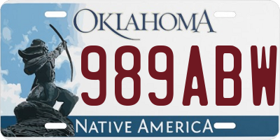 OK license plate 989ABW