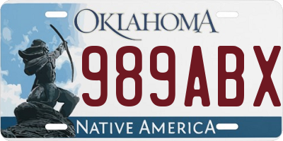 OK license plate 989ABX