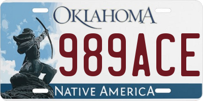 OK license plate 989ACE