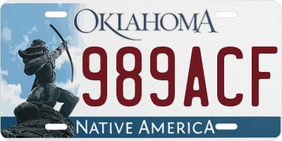OK license plate 989ACF