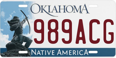 OK license plate 989ACG