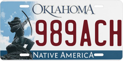 OK license plate 989ACH
