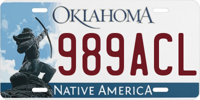 OK license plate 989ACL
