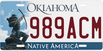OK license plate 989ACM