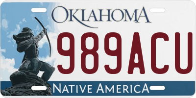 OK license plate 989ACU