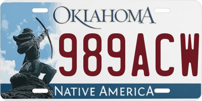 OK license plate 989ACW