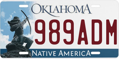 OK license plate 989ADM