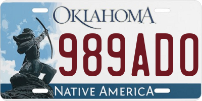 OK license plate 989ADO