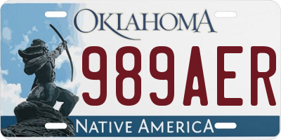 OK license plate 989AER