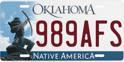OK license plate 989AFS