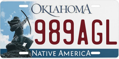 OK license plate 989AGL