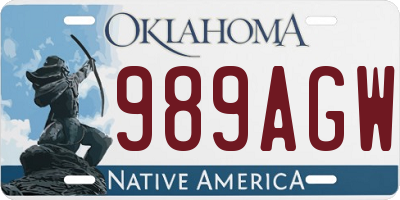 OK license plate 989AGW