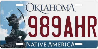 OK license plate 989AHR