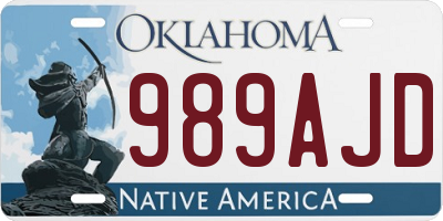 OK license plate 989AJD