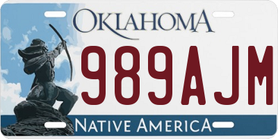 OK license plate 989AJM