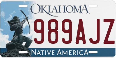 OK license plate 989AJZ