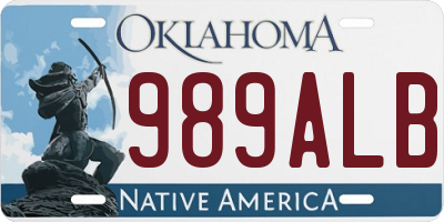OK license plate 989ALB